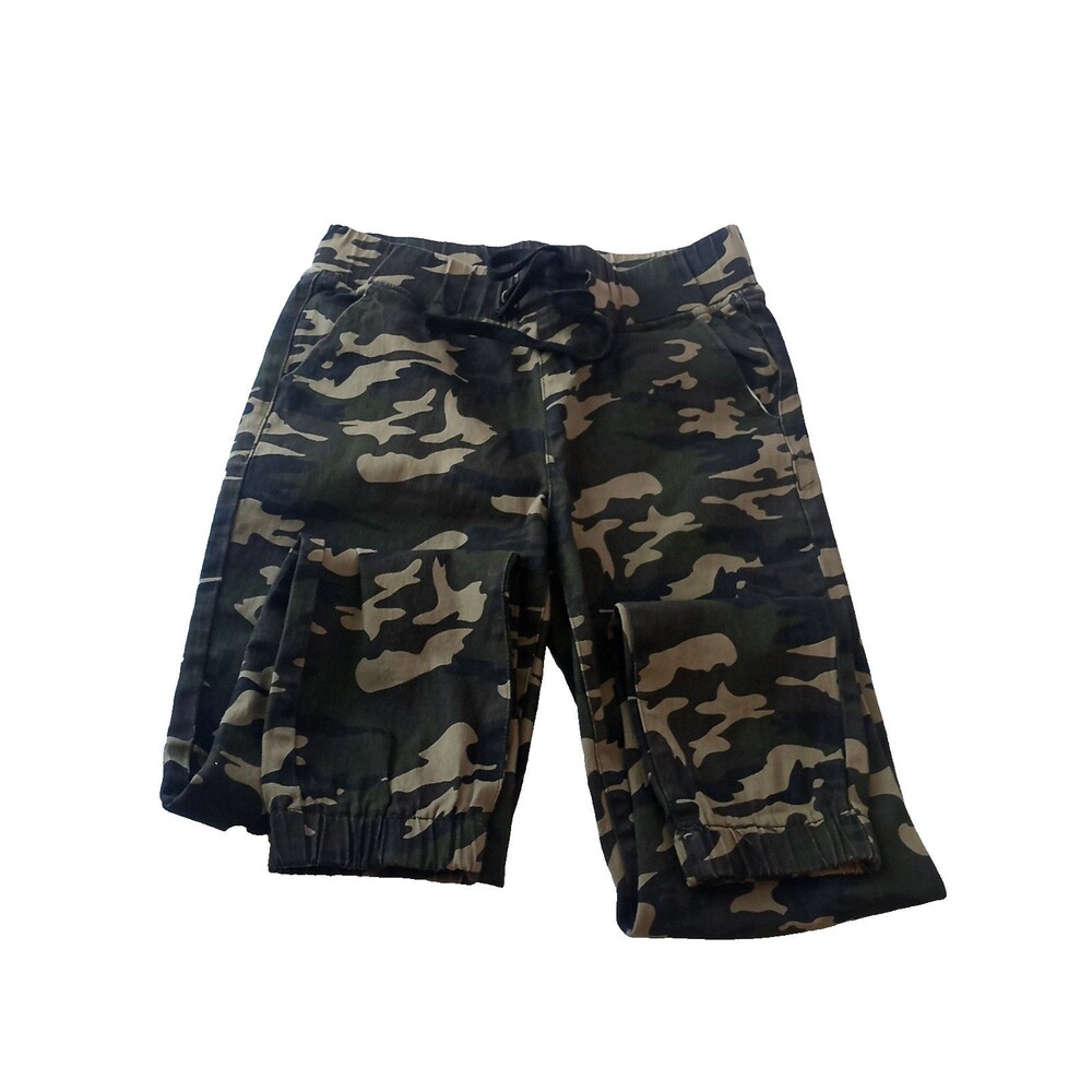 SONG Denim Camo Jogger Pants High Rise Elastic & Drawstring Sz 7/28 Cotton - Picture 12 of 16